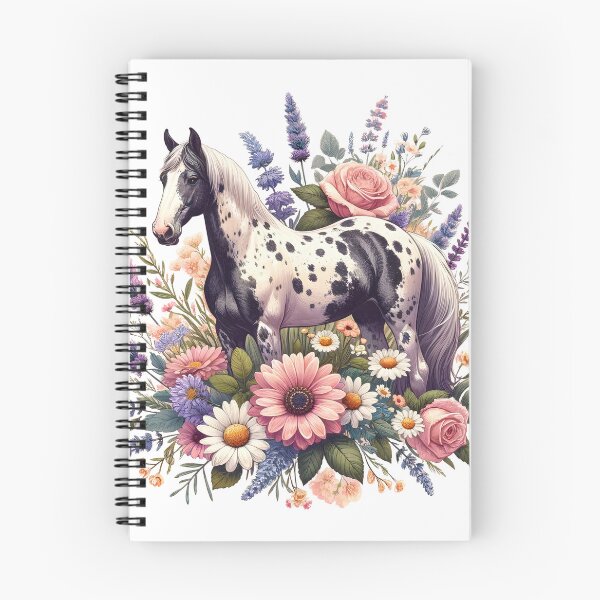 Item preview, Appaloosa horse in cottagecore style with flowers designed and sold by DesignMT.