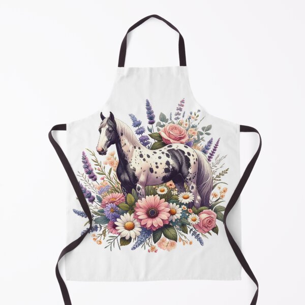 Item preview, Appaloosa horse in cottagecore style with flowers designed and sold by DesignMT.