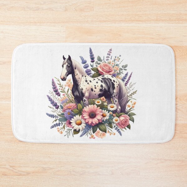 Item preview, Appaloosa horse in cottagecore style with flowers designed and sold by DesignMT.