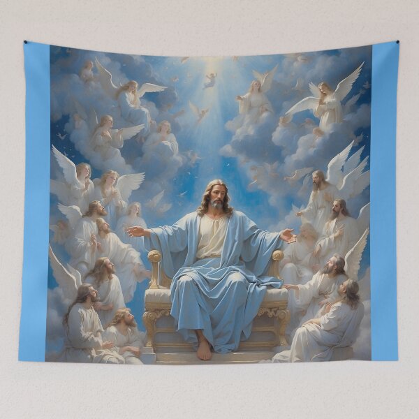 Item preview, Angel Jesus Christ in Heaven, Christian Art for Gifts - Jesus designed and sold by HeavenArtStudio.