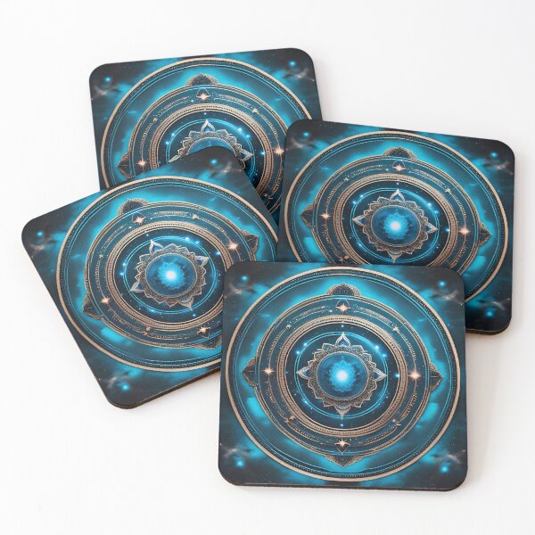 Item preview, Tranquil Galactic Blue Mandala designed and sold by SpiritualManda.