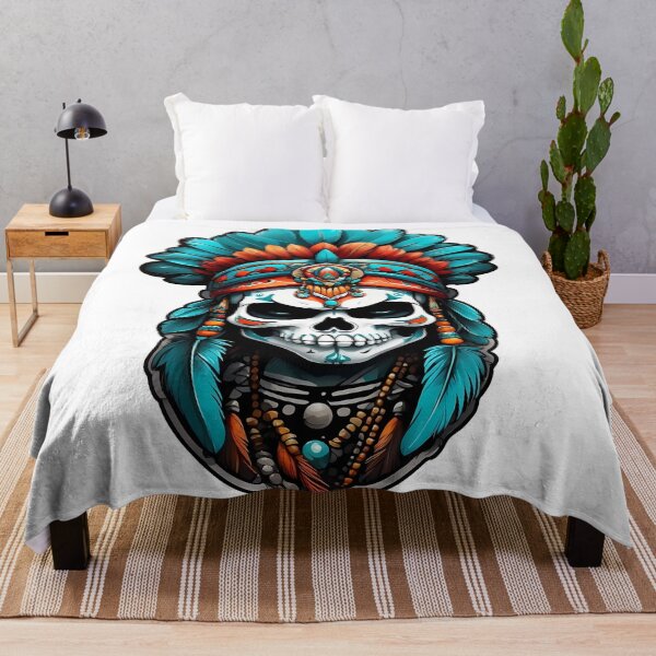 Item preview, Skull of native american warrior designed and sold by wplamkung.