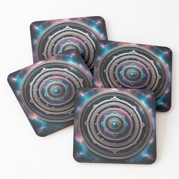 Item preview, Cosmic Tranquility Mandala Silver Art designed and sold by SpiritualManda.