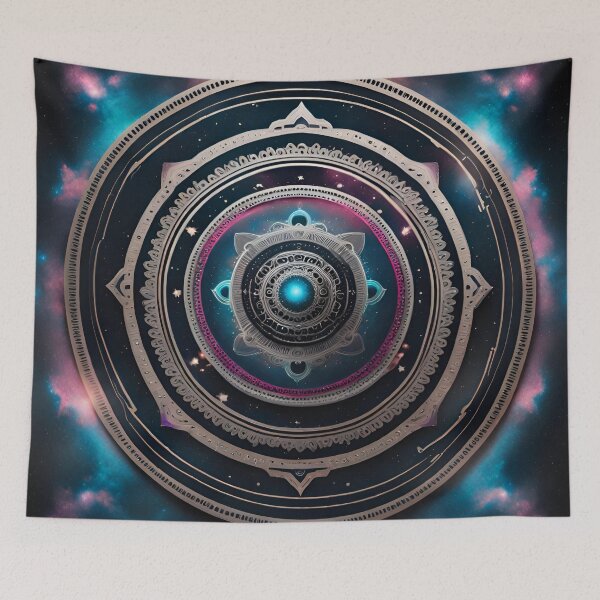 Item preview, Cosmic Tranquility Mandala Silver Art designed and sold by SpiritualManda.