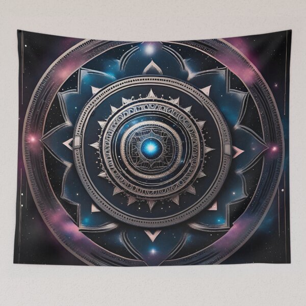 Item preview, Galactic Tranquility Silver Mandala Art designed and sold by SpiritualManda.