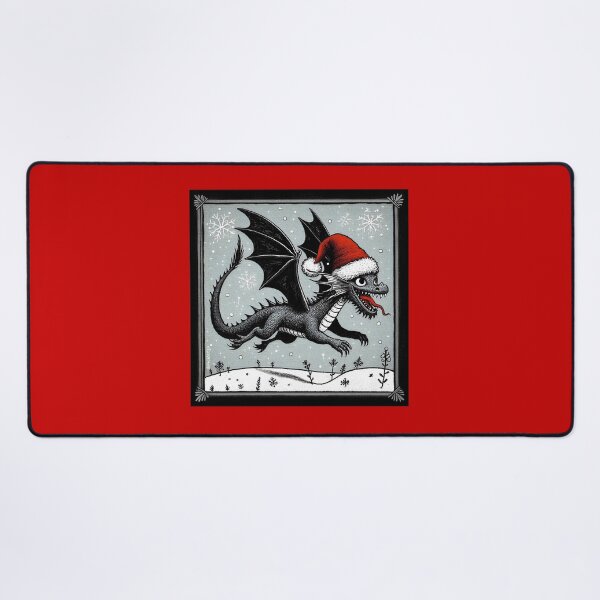 Item preview, Illustration of a happy Dragon in Santa Hat designed and sold by PickledjoArt.