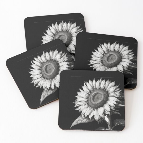 Item preview, Black White Monochrome Sunflower Flower  designed and sold by Bunmigraphics .