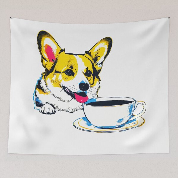 Item preview, English Corgi and Tea  designed and sold by John-Paul Sanders.