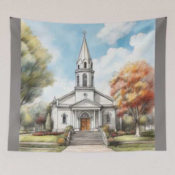 Item preview, Christian Art for Gifts of Catholic Church Painting - Church designed and sold by HeavenArtStudio.