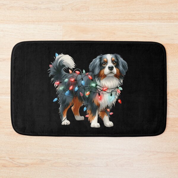 Item preview, Cute Australian Shepherd tangled up in Christmas lights designed and sold by shirtsmugslife.