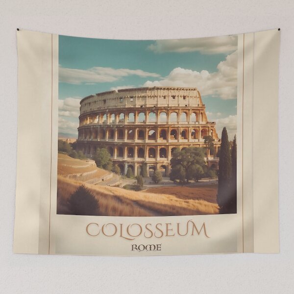Item preview, Gladiatorial Grandeur: Vintage Travel Poster of the Colosseum designed and sold by Ceemko's Vintage Corner.
