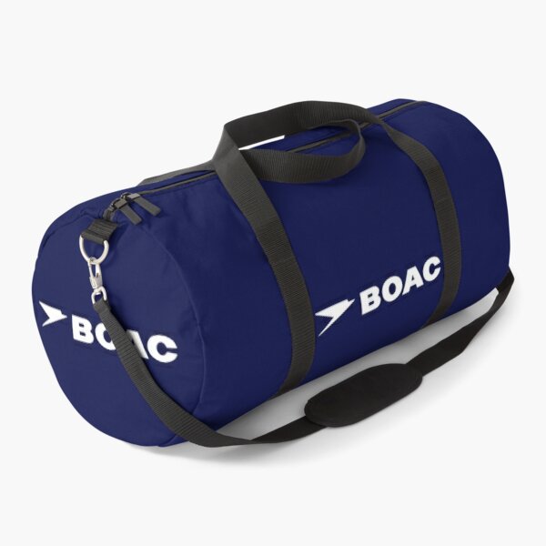 Two BOAC air travel bags together with Qantas and BOAC flight information  brochures, 3 travel relate