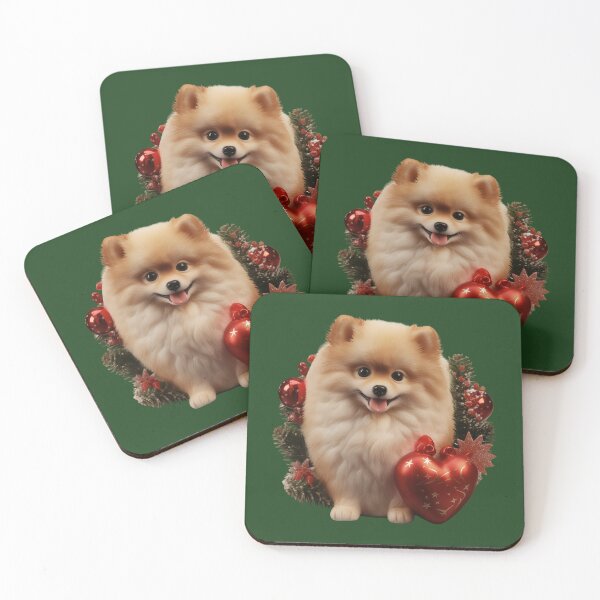 Item preview, Red Christmas pomeranian dog designed and sold by ME-World.