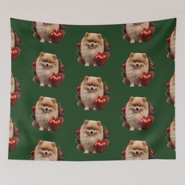 Item preview, Red Christmas pomeranian dog designed and sold by ME-World.