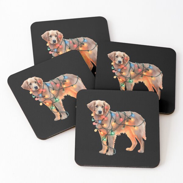 Item preview, Cute Golden Retriever tangled up in Christmas lights designed and sold by shirtsmugslife.