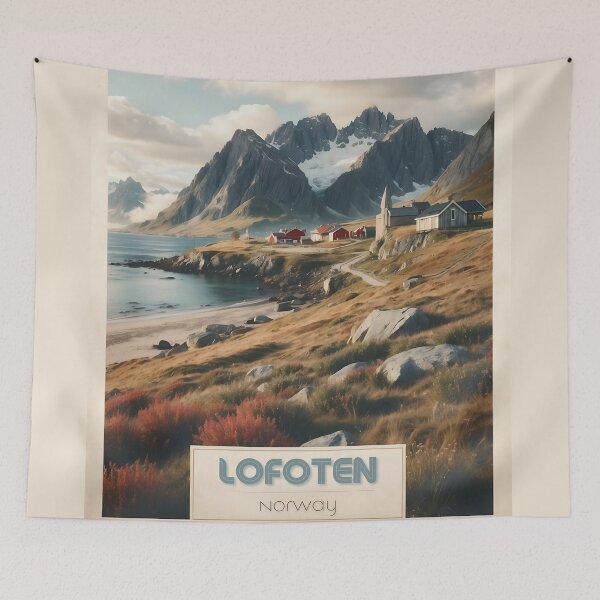 Item preview, Arctic Serenity: Vintage Travel Poster of Lofoten designed and sold by Ceemko's Vintage Corner.