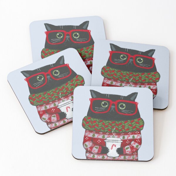 Item preview, Christmas Coffee Cat designed and sold by KilkennyCat Art.