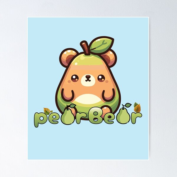 Item preview, Adorable Pear Bear Punny Design designed and sold by Sir Meow Meow.