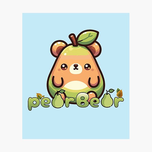 Item preview, Adorable Pear Bear Punny Design designed and sold by Sir Meow Meow.
