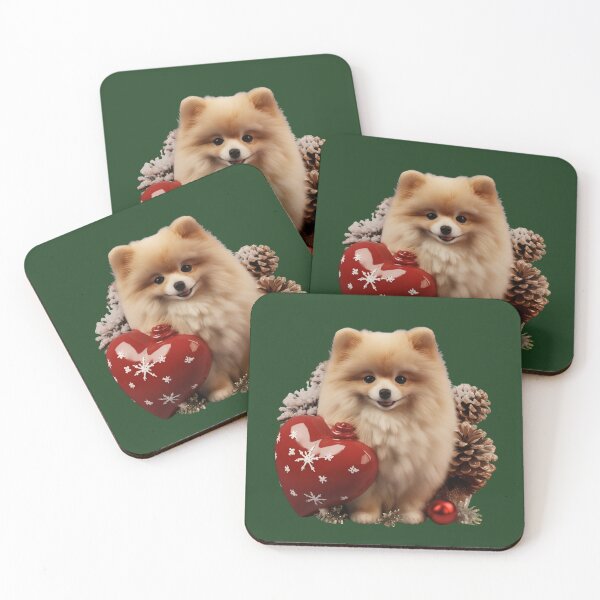 Item preview, Red Christmas pomeranian dog designed and sold by ME-World.