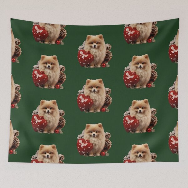 Item preview, Red Christmas pomeranian dog designed and sold by ME-World.
