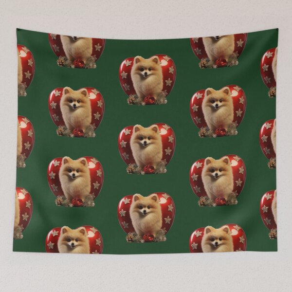 Item preview, Red Christmas pomeranian dog designed and sold by ME-World.
