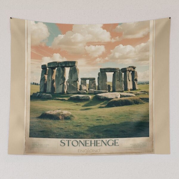 Item preview, Mystical Monoliths: Vintage Travel Poster of Stonehenge designed and sold by Ceemko's Vintage Corner.