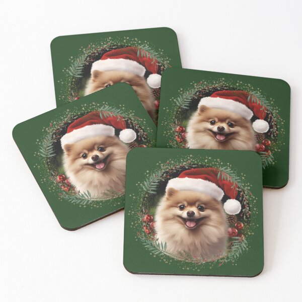 Item preview, Red Christmas pomeranian dog designed and sold by ME-World.