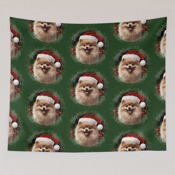 Item preview, Red Christmas pomeranian dog designed and sold by ME-World.