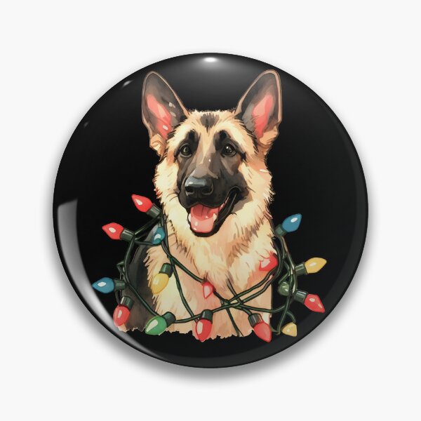 Item preview, Cute German Shepherd tangled up in Christmas lights designed and sold by shirtsmugslife.