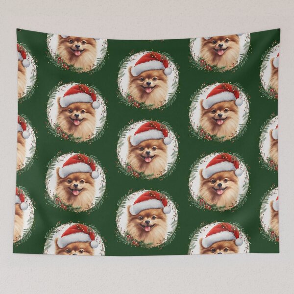 Item preview, Red Christmas pomeranian dog designed and sold by ME-World.