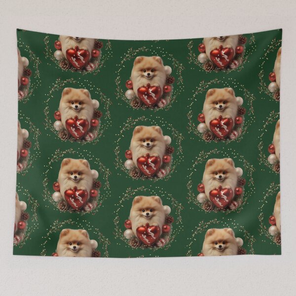 Item preview, Red Christmas pomeranian dog designed and sold by ME-World.