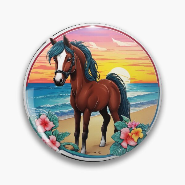 Item preview, Cute Foal on a Beach with Hawaiian Orchids designed and sold by NautiChic.