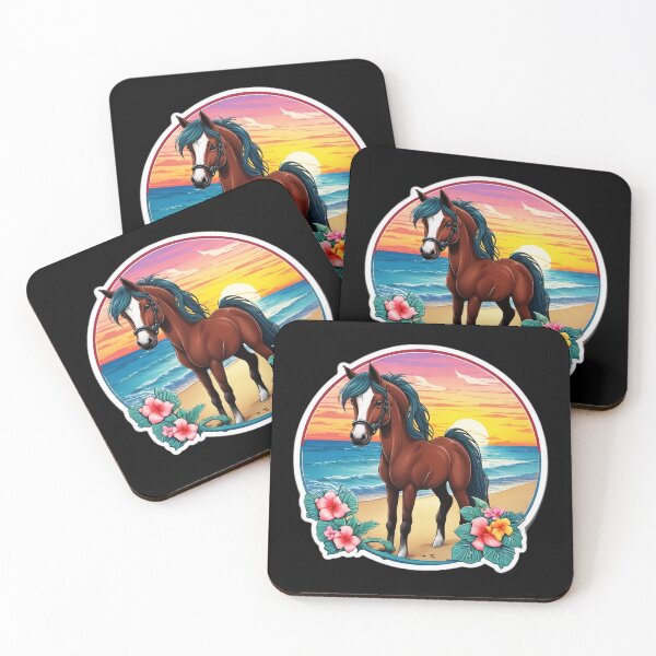 Item preview, Cute Foal on a Beach with Hawaiian Orchids designed and sold by NautiChic.