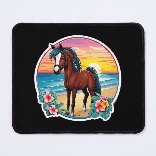 Item preview, Cute Foal on a Beach with Hawaiian Orchids designed and sold by NautiChic.