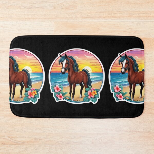 Item preview, Cute Foal on a Beach with Hawaiian Orchids designed and sold by NautiChic.