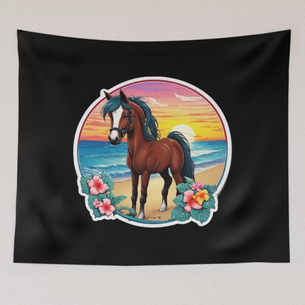 Item preview, Cute Foal on a Beach with Hawaiian Orchids designed and sold by NautiChic.