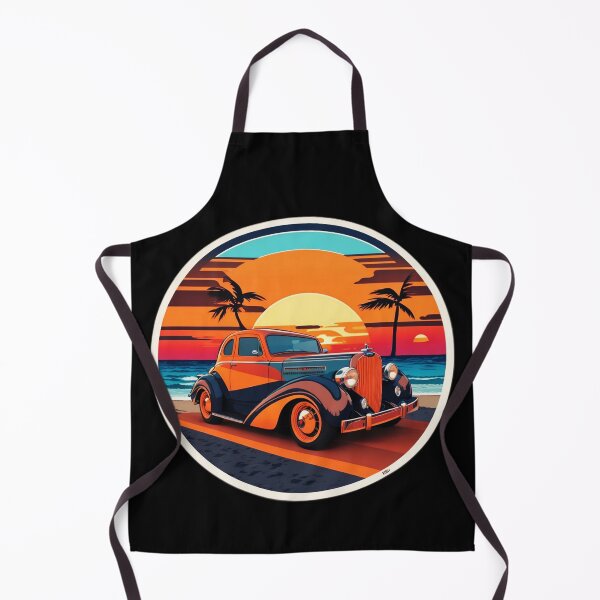Item preview, Classical Car with Palm Tree on a Beach at Sunset designed and sold by NautiChic.