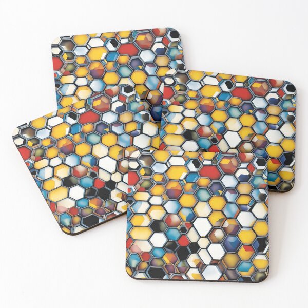 Item preview, Colorful Glass Honeycomb Pattern designed and sold by LittleGoblinPrs.