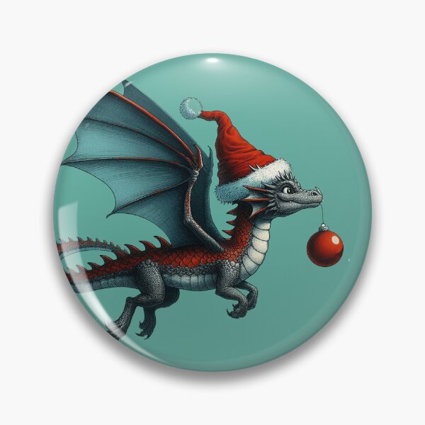 Item preview, Neo gothic Dragon in Santa Hat designed and sold by PickledjoArt.