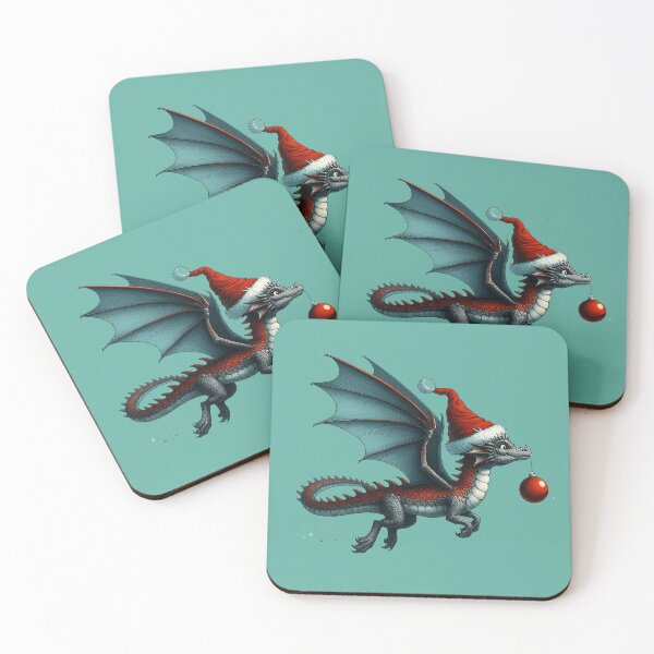 Item preview, Neo gothic Dragon in Santa Hat designed and sold by PickledjoArt.