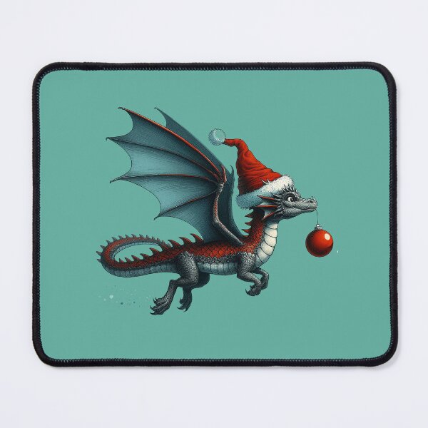 Item preview, Neo gothic Dragon in Santa Hat designed and sold by PickledjoArt.