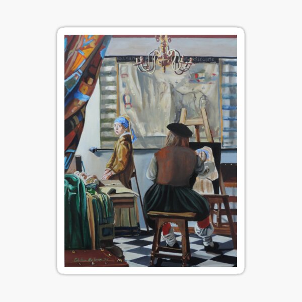 Item preview, Vermeer paints the girl with a pearl earring  (2016) designed and sold by GORDON BRUCE ART.