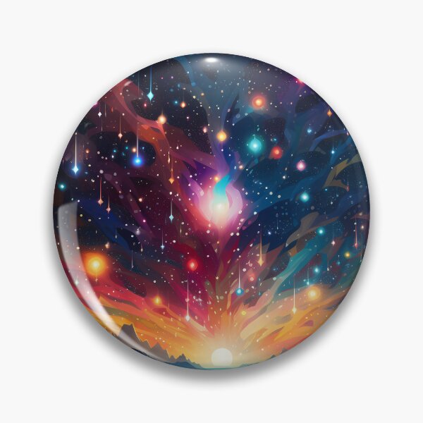 Item preview, Colorful stars on night sky with sunset over mountains and lakes designed and sold by CiniAi.
