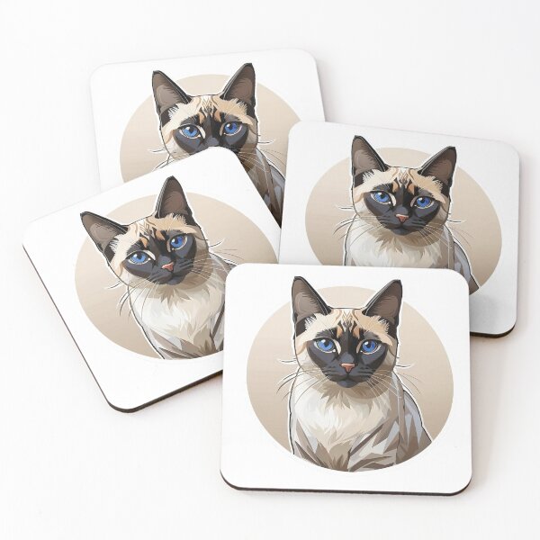 Item preview, Siamese Cat with Piercing Blue Eyes Sitting Gracefully in a Perfect Circle designed and sold by Robo-toons.
