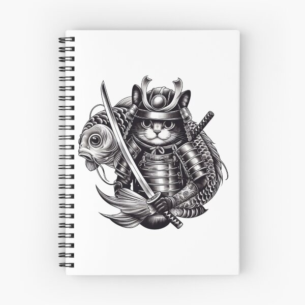 Item preview, A samurai cat with a big carp koi   designed and sold by blackcrabbr.