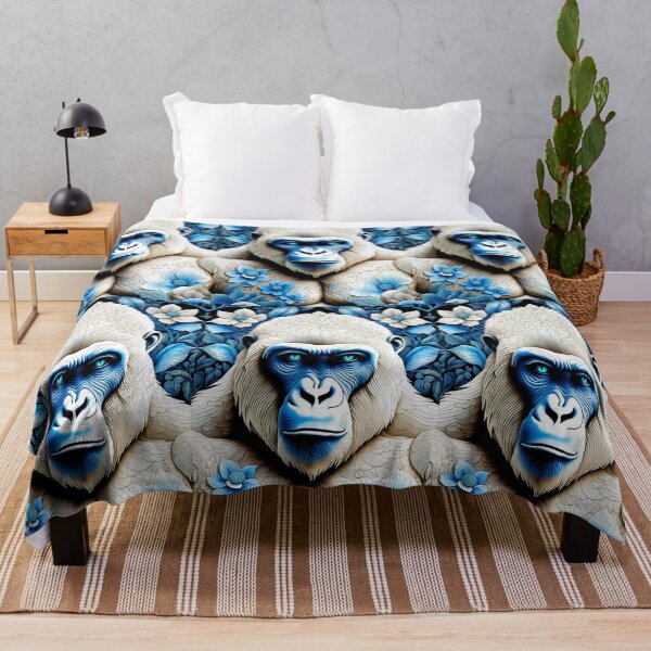 Item preview, WHITE GORILLA#0~Spirit Animal~Blanket/Tapestry~African Wild Nature Lover~College Dorm~AirBnB Real Estate Travel Guest Home Decor~Birthday Christmas Gift designed and sold by Spinning Plates 360.