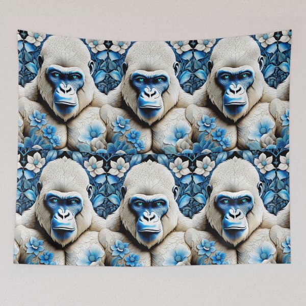 Item preview, WHITE GORILLA#0~Spirit Animal~Blanket/Tapestry~African Wild Nature Lover~College Dorm~AirBnB Real Estate Travel Guest Home Decor~Birthday Christmas Gift designed and sold by Spinning Plates 360.
