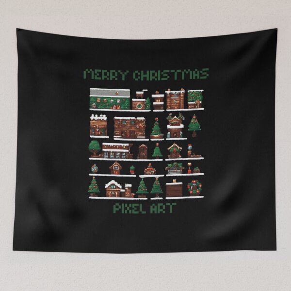Item preview, Merry Christmas pixel art game tree family designed and sold by STRAVOY.