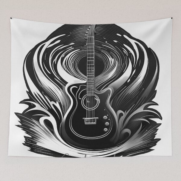 Item preview, Guitar black/white logo guitarist font designed and sold by Salimgor Hangaround Music.